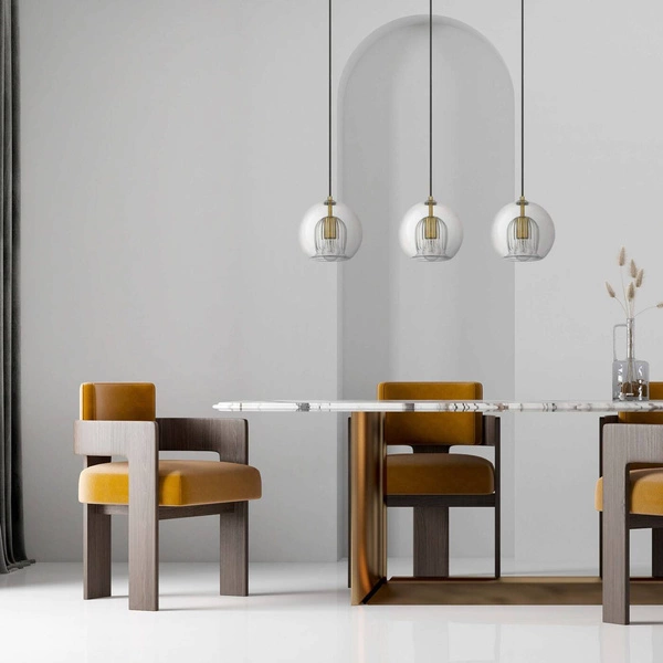 Lampa wisząca Arette 3, złoty/transparentny, 3x40W E27