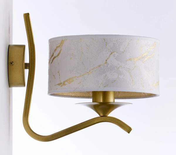 Klasyczny Kinkiet KASZMIR wys. 23cm 1xE27 15W IP20 | złoty połysk