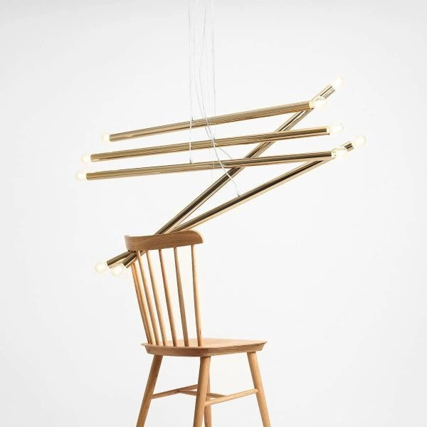 Aldex Lampa wisząca TUBO 10, 1072M30, złota, 10x40W E14