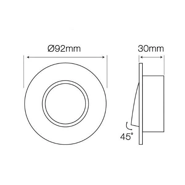 Oczko sufitowe oprawa okrągła ruchoma aluminiowa 80mm | złoty