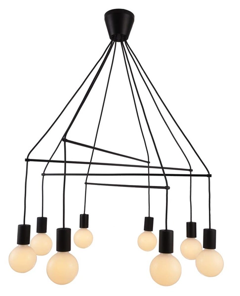 Lampa wisząca ALTO 38-70951 czarna matowa 8x40W E27