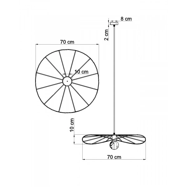 Lampa wisząca ESKOLA 70 TH.010CZ czarna 1xE27