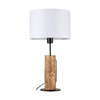 Lampa stołowa Pino 1xE27 maks. 40W barwiona sosna brązowa/czarny metal/czarny kabel z tkaniny/biały klosz z tkaniny 77627904