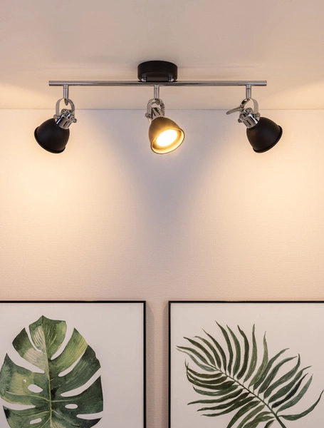 Anita Lampa Sufitowa 3xGU10 Max.50W Chrom Metal/Czarny Metal 2766304