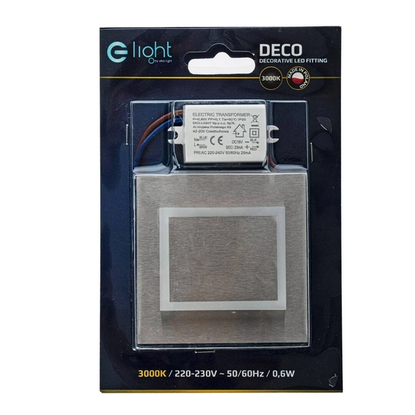 Oprawa schodowa LED 0,6W DECO barwa ciepła 3000K EKS4437