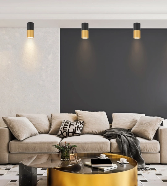 Lampa sufitowa TUBA 2281728, czarno-złota, 1x15W GU10