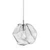 Lampa wisząca szklana do salonu śr.28 ROCK E27 40W | chrom