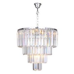 Luksusowa lampa wisząca szklana AMEDEO 5x E14 40W | chrom