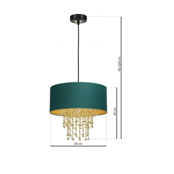 Nowoczesna lampa wisząca ALMERIA GREEN/GOLD 1xE27 MLP6451