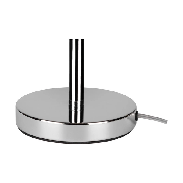 Lampa stołowa Amor 1xE27 maks. 40W chromowany metal/przezroczysty kabel PVC/czarny klosz z tkaniny 7012811411043