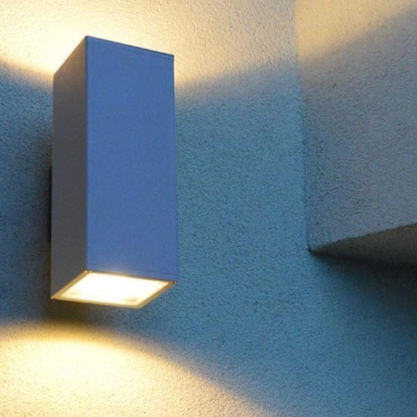 Kinkiet prostokątny IP54 na elewację 2x E27 ADELA 8001 AL | srebrny