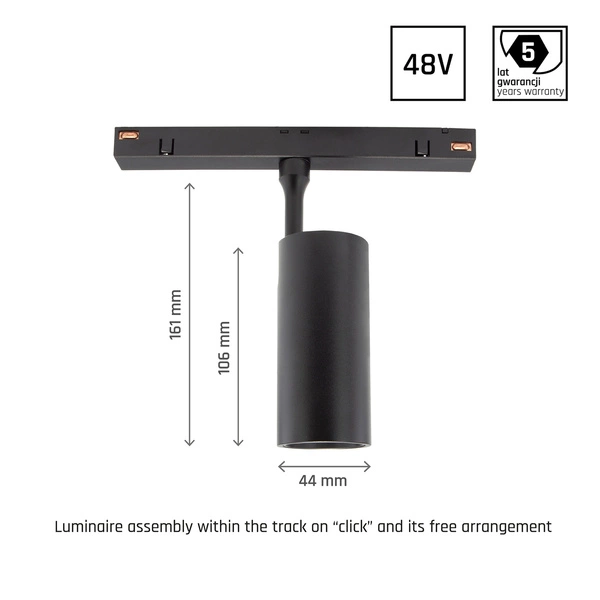 Oprawa szynoprzewodu SHIFT SPOT M 16cm 10W biała ciepła | czarny