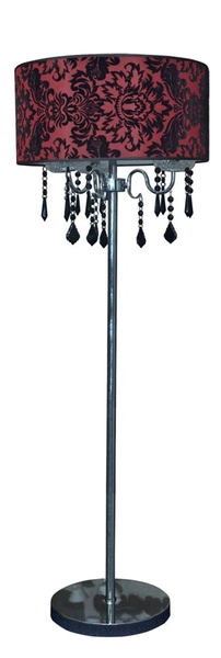 Lampa podłogowa ASTOR 53-80465 chrom/czerwony/czarny 3x40W E14