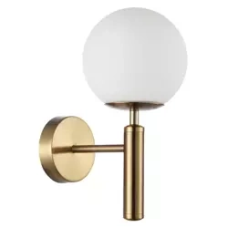 Nowoczesna lampa ścienna RAVENA E27 wys.31 cm | Mosiądz