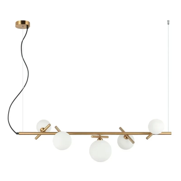 Lampa wisząca Reverso dł. 102cm 5xG9 | mosiężny
