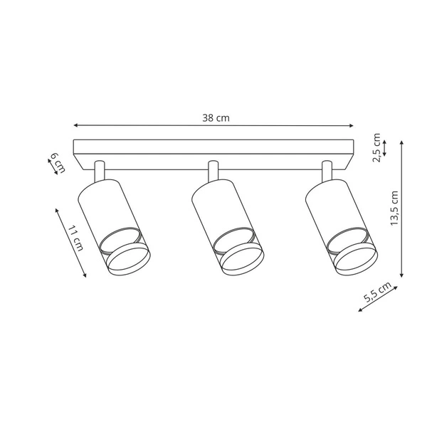 Spot Virella 3 czarny 3xGU10
