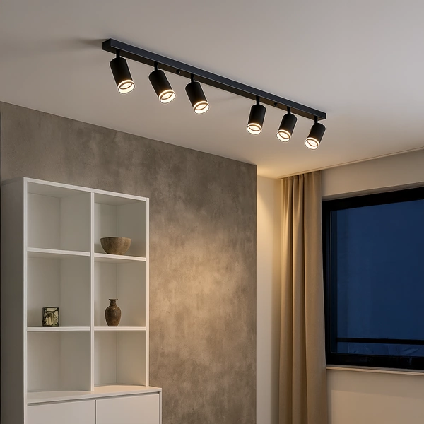 Oprawa Pipe Ring Spot Czarny 6xGU10