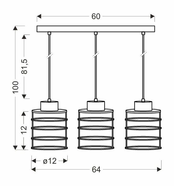 Lampa wisząca GLOB, 33-00378, czarny/złoty, 3x40W E27