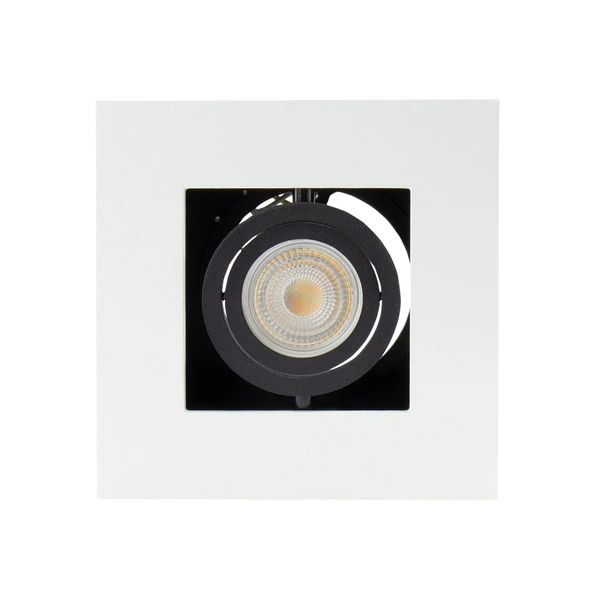 MIRORA GU10 NATYNKOWA GU10 250V IP20 145X145X85mm BIAŁY CZARNY kwadratowa ruchoma