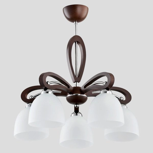 Lampa sufitowa ALFA GRACJA DREWNIANA 5xE27 48cm | 20895