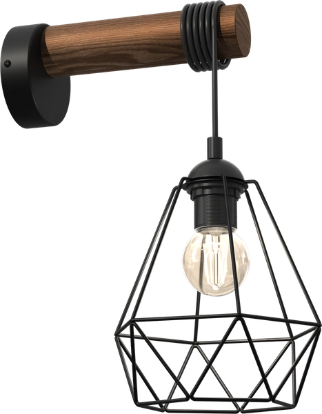 Kinkiet ACERO, MLP7886, czarny/brązowy, 1x60W E27