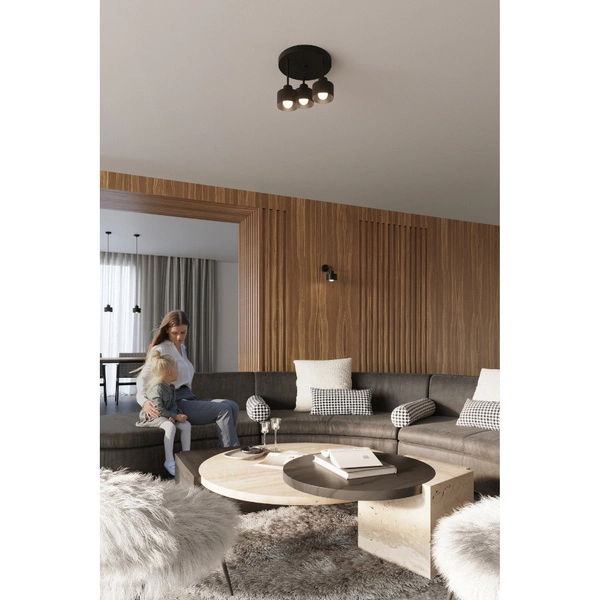 Lampa sufitowa SAVAR 3, czarna, 3x60W E27, SL.1131