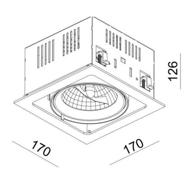 Oprawa wpuszczana downlight CROSTI TRAVO czarny szer. 17cm