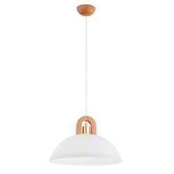 Lampa wisząca ALFA MIGOT DREWNIANA & ZŁOTA 1xE27 30cm | 61379