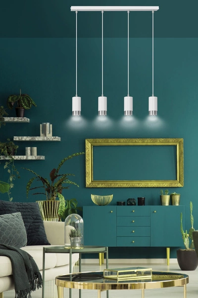 Lampa wisząca Emibig FUMIKO 4 WH/CHROME 814/4