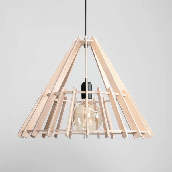 Aldex Lampa wisząca FERB 993G, czarny/drewno, 1x60W E27