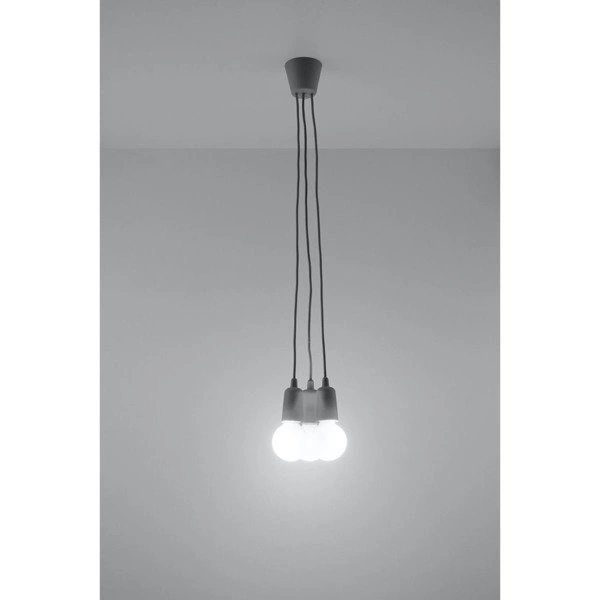 Lampa Wisząca DIEGO 3, PCV Szara, E27 60W, SL.05756