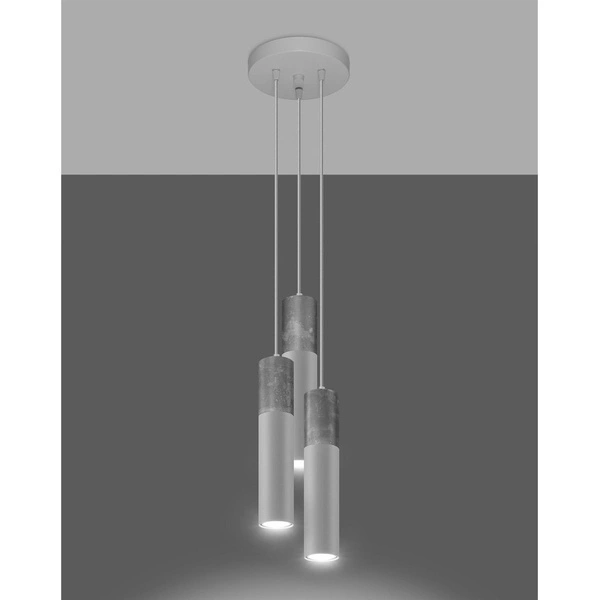 Lampa wisząca BORGIO 3P, SL.1080, biały/beton, 3x40W GU10