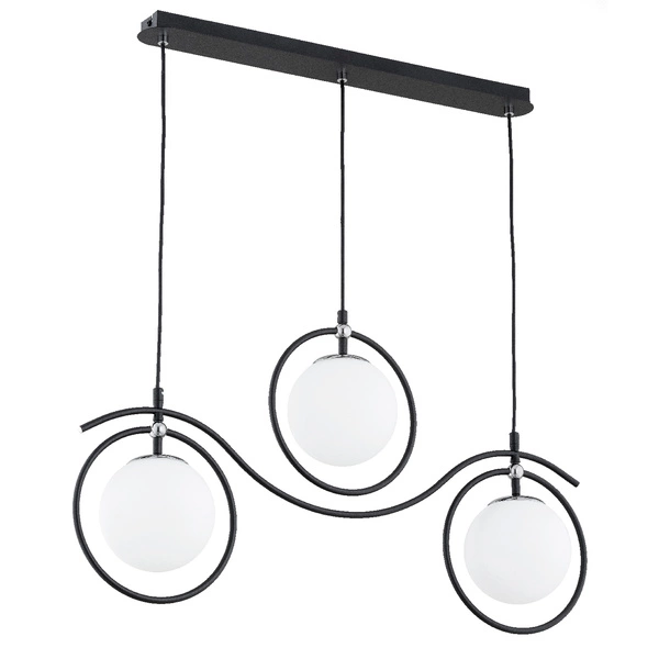 Lampa wisząca ALFA KIRA CZARNA & BIAŁA 3xE14 78cm | 62474