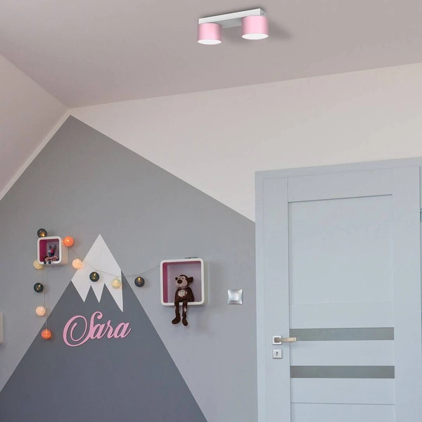 Lampa sufitowa listwa DIXIE PINK 2x GX53 szer. 24cm | różowy