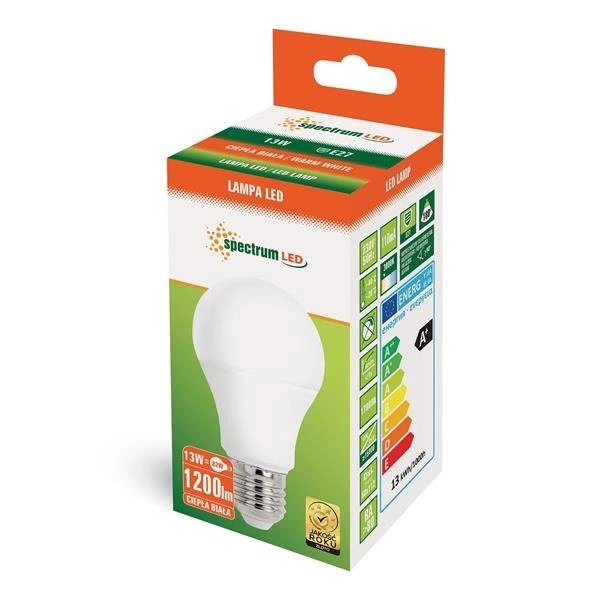 LED GLS E-27 230V 13W ALU WW SPECTRUM +