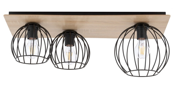Lampa Sigma CYBER 3 prostokąt dąb/czarny plafon 32359
