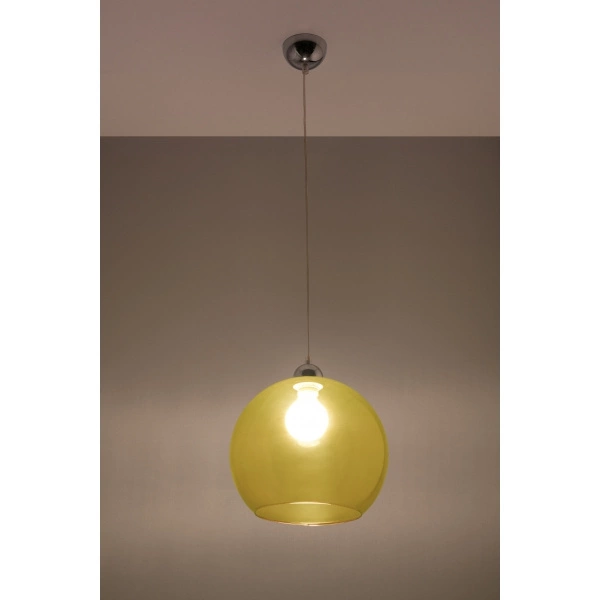 Szklana lampa wisząca BALL SL.0252 Żółta 1xE27