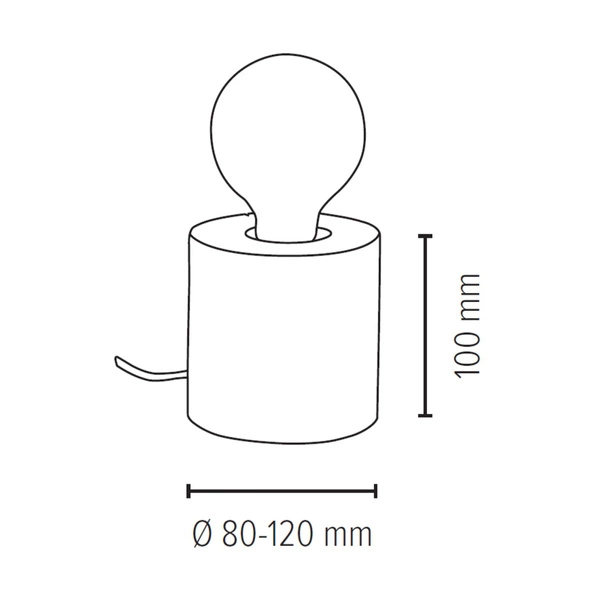 Lampa stołowa Trabo 1xE27 Max.25W Sosna Naturalna/Czarny Kabel PCV 76911150