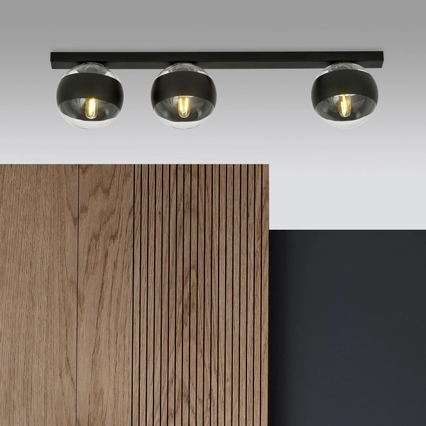 Lampa sufitowa Emibig FIT 3 Czarny/STRIPE 1123/3