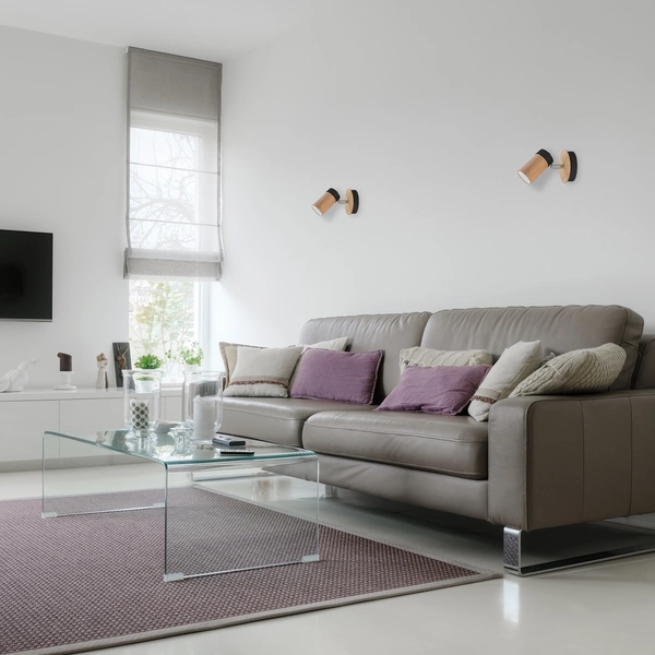 Kinkiet nowoczesny z drewna BARON czarny