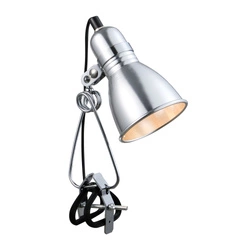Lampa z zaciskiem PHOTO E27 40W Metal | Srebrny