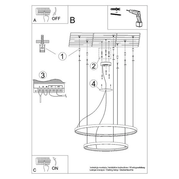 Nowoczesna lampa wisząca RIO 2, biały, 80W LED, barwa ciepła 3000K, TH.176