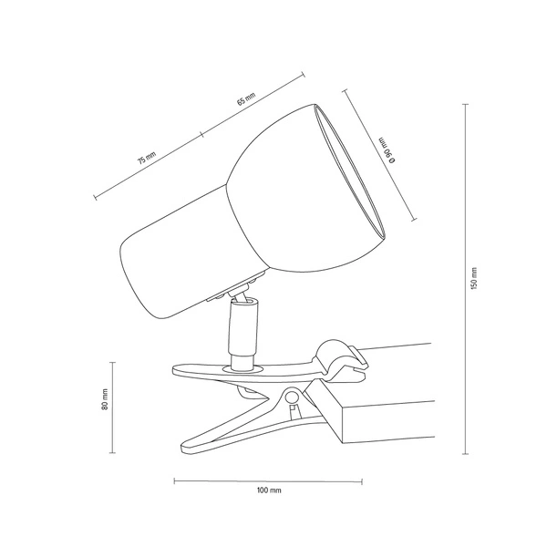 Svenda Clips 1xE27 Max.60W Orzech/Czarny/Biały 2224176K