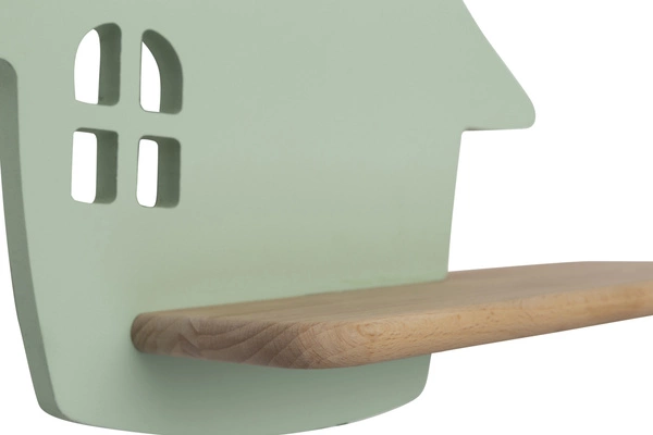 Kinkiet dziecięcy IQ Kids HOUSE z półką, 21-84866, miętowy, 5W LED, barwa neutralna 4000K