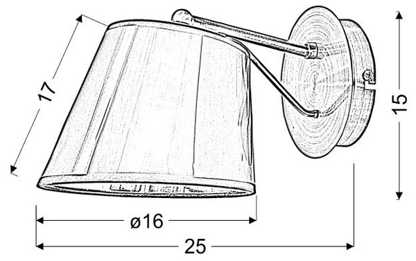 Kinkiet CORTEZ 21-54975, patynowy, 1x40W E14