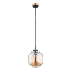 Lampa wisząca do salonu LATOR E27 wys. 67cm | bursztyn