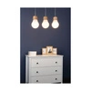 Lampa wisząca z drewna żarnikowego 3xE27 Max.60W Dąb olejowany/Przezroczysty kabel PVC/Białe szkło 2811374