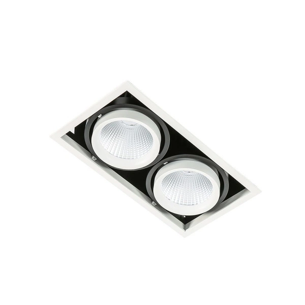 Oprawa wpuszczana Vertico Double dł. 26cm 2x18W LED neutralna biel 4000K | czarny/biały