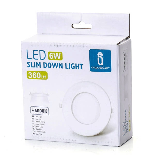 Downlight panel LED 115mm SLIM 6W 6000K biała