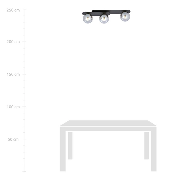Lampa sufitowa Emibig PLAZA 3 Czarny/GRAFIT 1119/3